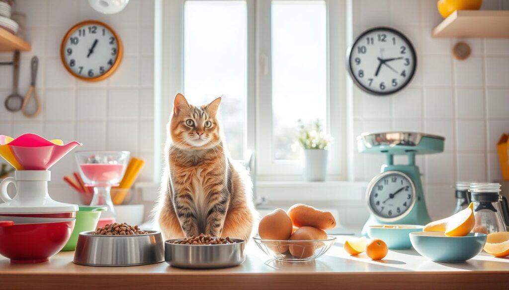 establishing feeding routines for cats