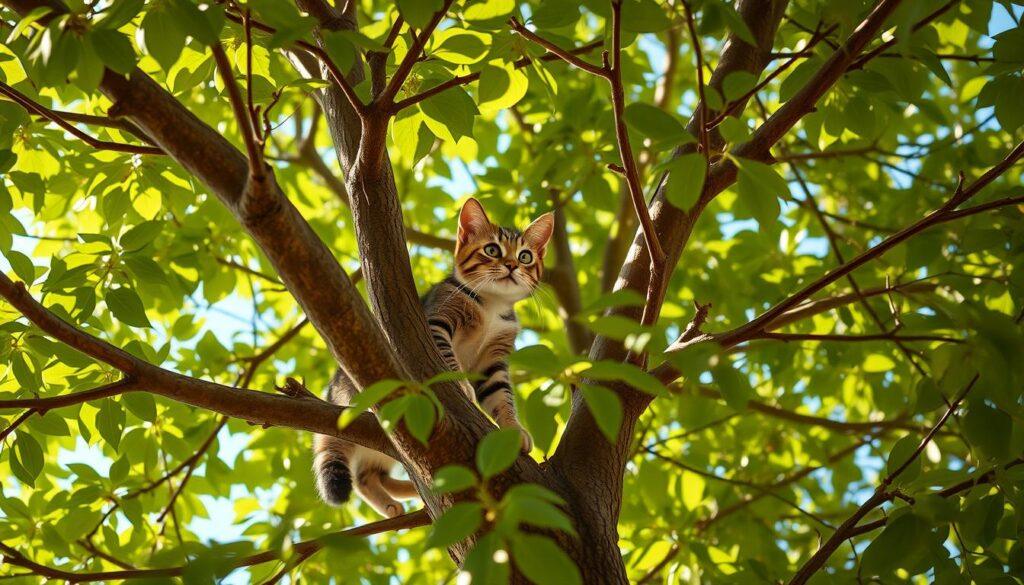 cat behavior in trees