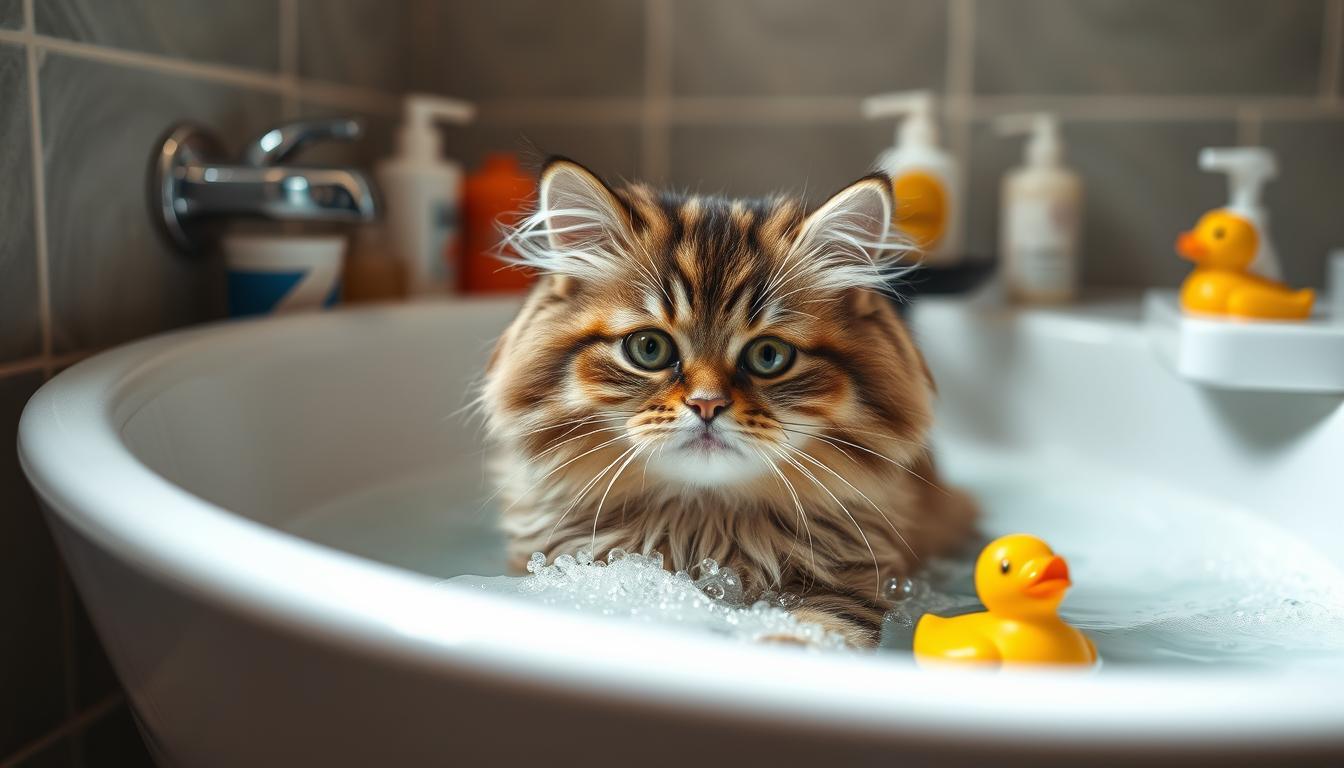 how to give a cat a flea bath without getting scratched