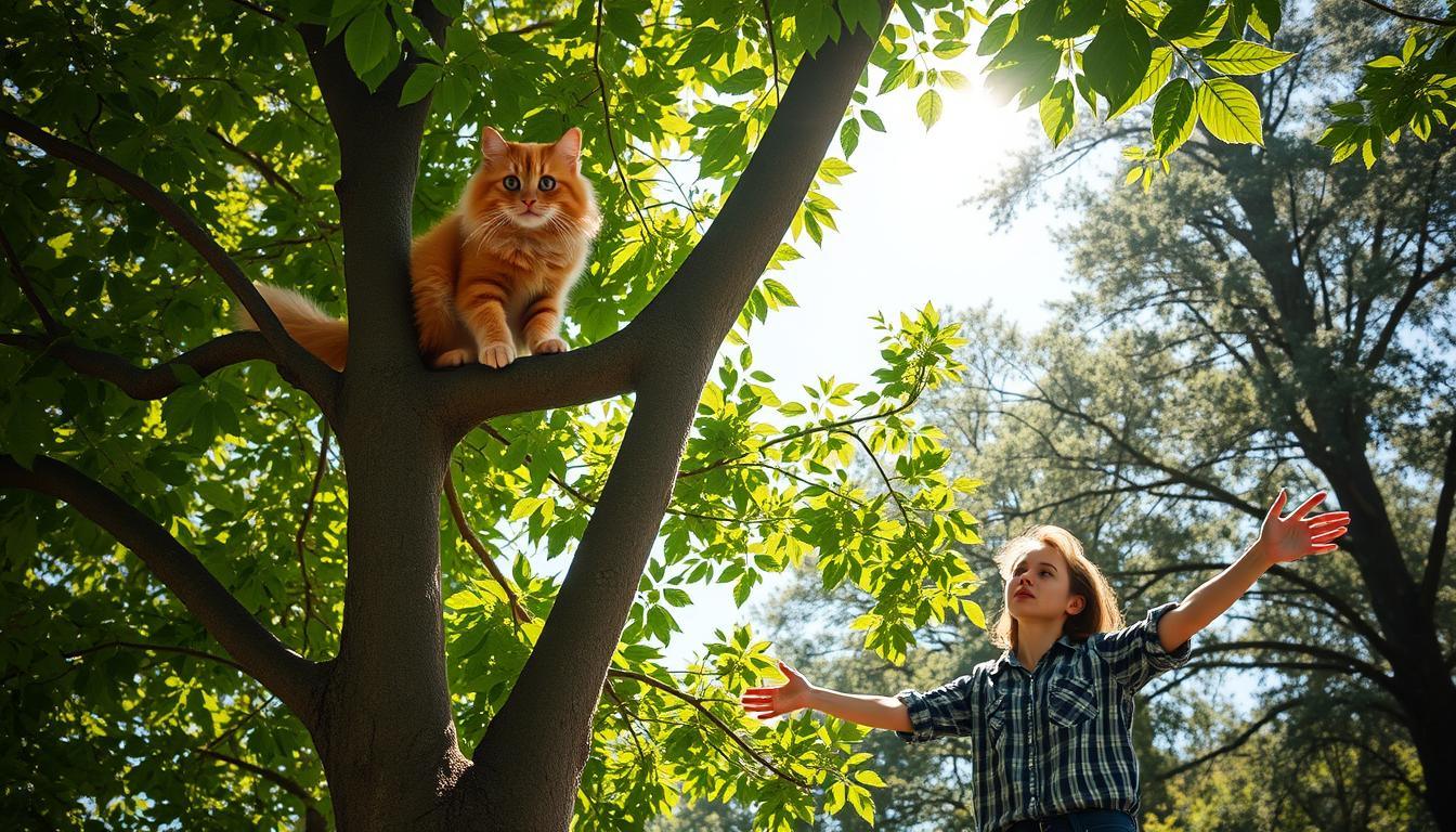 my cat is stuck in a tree