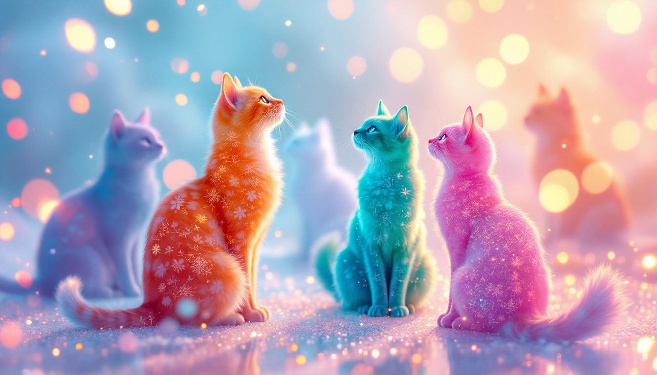 nomes clássicos de gatos para meninas Uma cena extravagante com uma coleção de gatos