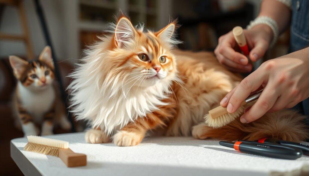 cat behavior during grooming