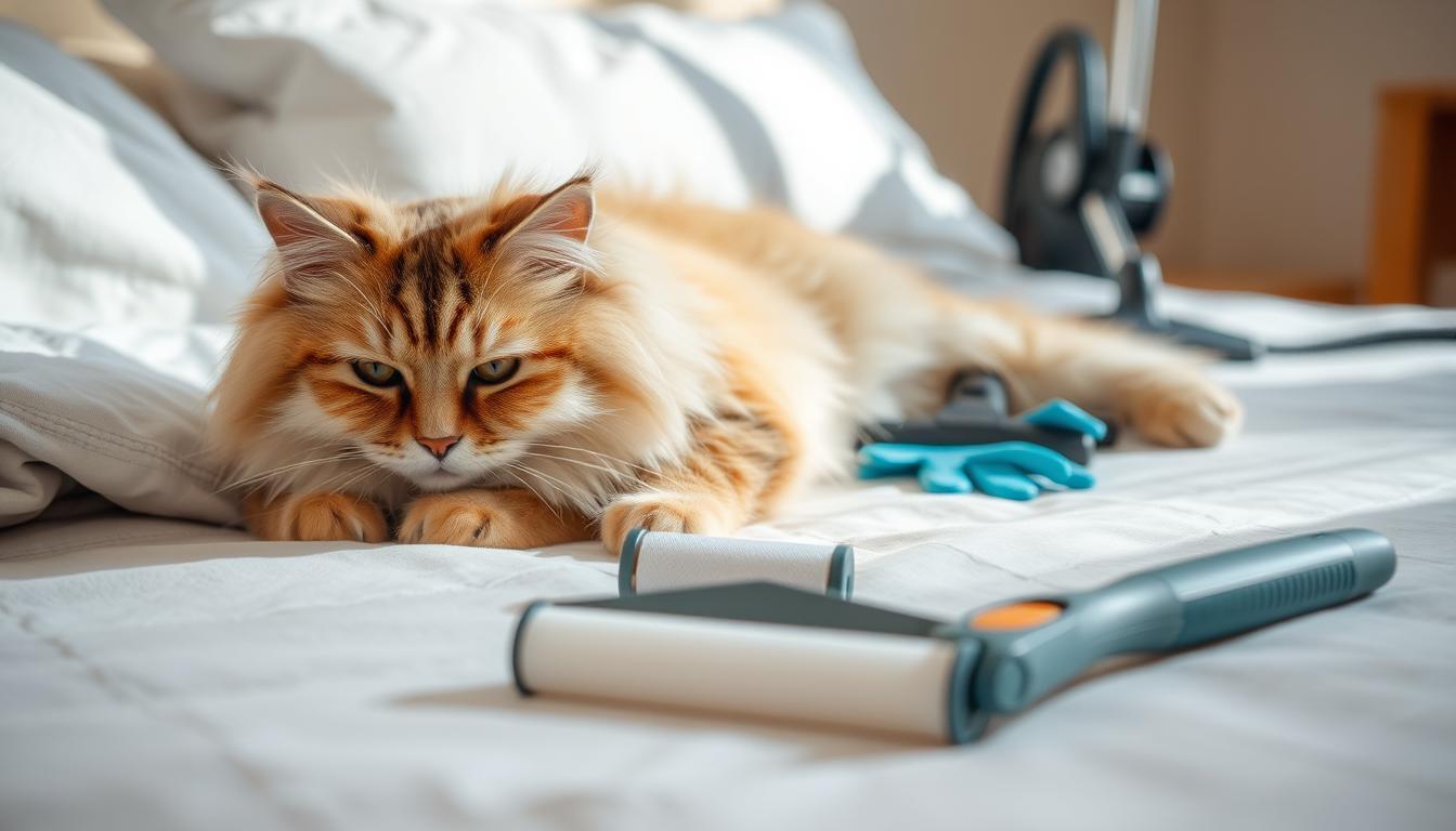 how to keep cat hair off bed