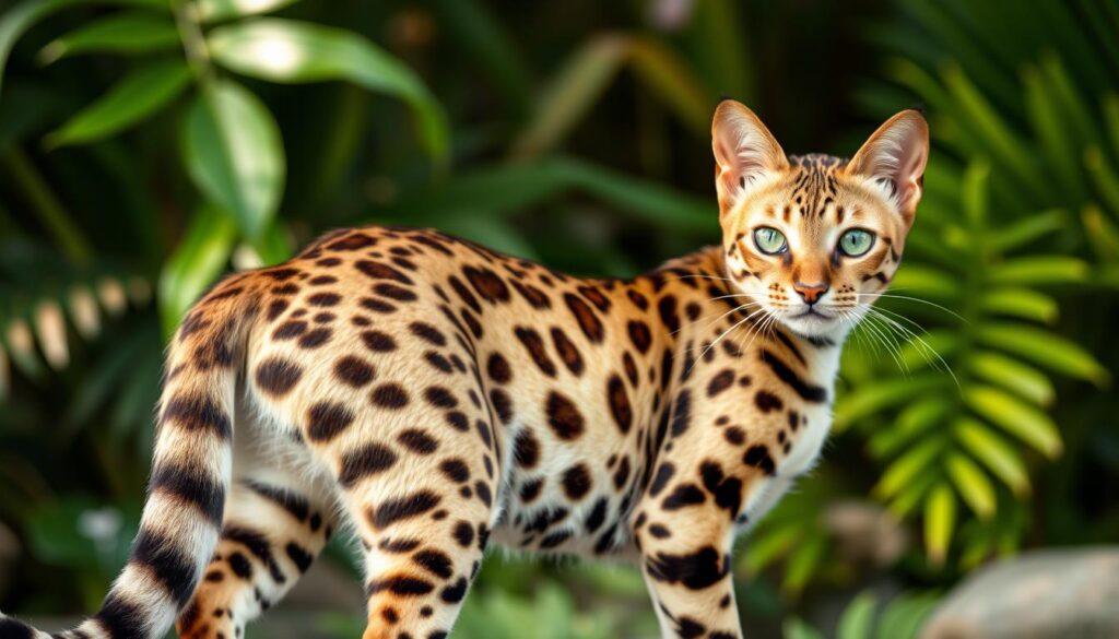 A Bengal cat with its unique spotted pattern, alert expression, and muscular build is the central focus, captured in natural lighting from an angle that showcases its distinctive features. The background features a lush, verdant environment with tropical foliage, hinting at the cat's affinity for the outdoors. The overall mood conveys the Bengal's inquisitive, energetic, and adaptable personality traits, reflecting the subject of the article. The image is clean, unencumbered by any text or additional elements, allowing the cat's unique characteristics to take center stage. A Bengal cat with its unique spotted pattern, alert expression, and muscular build is the central focus, captured in natural lighting from an angle that showcases its distinctive features. The background features a lush, verdant environment with tropical foliage, hinting at the cat's affinity for the outdoors. The overall mood conveys the Bengal's inquisitive, energetic, and adaptable personality traits, reflecting the subject of the article. The image is clean, unencumbered by any text or additional elements, allowing the cat's unique characteristics to take center stage.