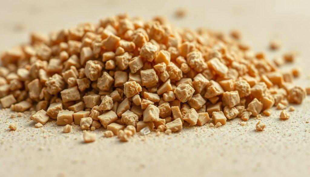 A close-up view of a pile of light brown clay granules, with a glossy, translucent coating of oil seeping into the porous surface. The granules are arranged in a natural, unstructured pattern, casting soft shadows on a neutral, diffused background. The lighting is soft and even, highlighting the textural details of the clay and the sheen of the oil. The camera lens has a shallow depth of field, gently blurring the background and drawing the viewer's attention to the intricate interplay between the absorbent clay and the viscous oil. A close-up view of a pile of light brown clay granules, with a glossy, translucent coating of oil seeping into the porous surface. The granules are arranged in a natural, unstructured pattern, casting soft shadows on a neutral, diffused background. The lighting is soft and even, highlighting the textural details of the clay and the sheen of the oil. The camera lens has a shallow depth of field, gently blurring the background and drawing the viewer's attention to the intricate interplay between the absorbent clay and the viscous oil.