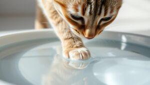 why does my cat put her paw in her water