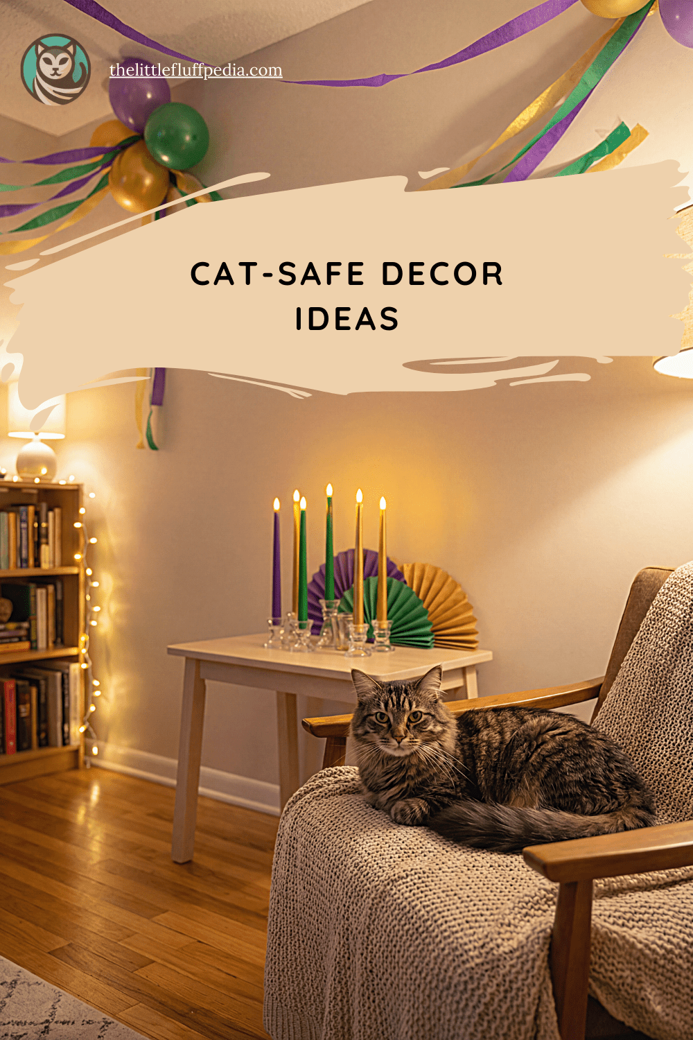 Cat-Safe Mardi Gras Decorations (Safer Party Setup)